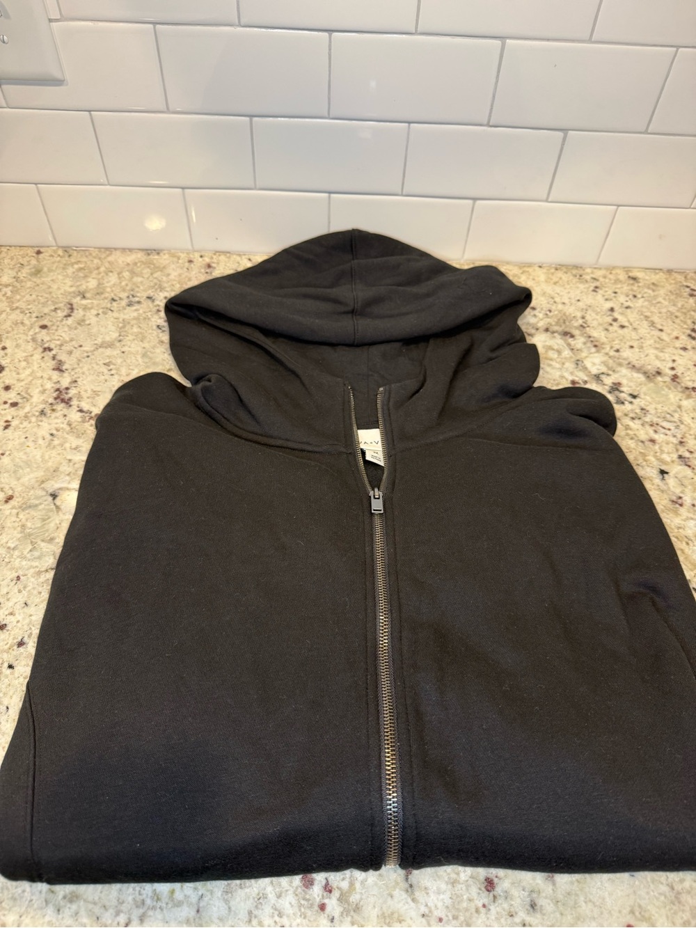 Ava & Viv Black Full-Zip Hooded Super Soft Sweatshirt Size 3X NWOT